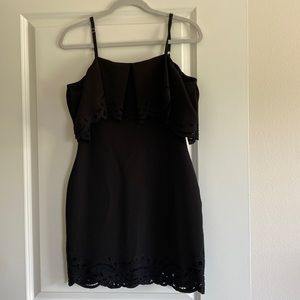 Off the Shoulder Black cocktail dress